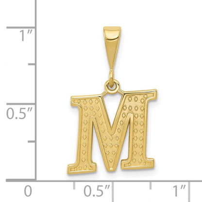 10k Textured Initial M Pendant