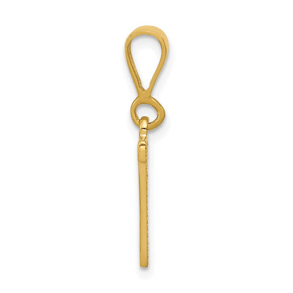 10k Textured Initial N Pendant