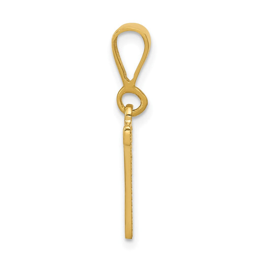 10k Textured Initial N Pendant