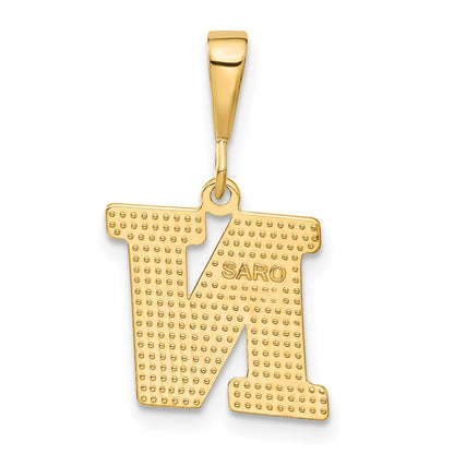 10k Textured Initial N Pendant
