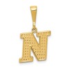 10k Textured Initial N Pendant