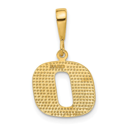 10k Textured Initial O Pendant