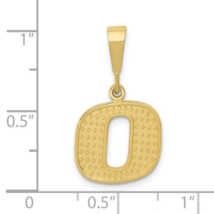 10k Textured Initial O Pendant