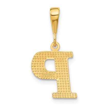 10k Textured Initial P Pendant
