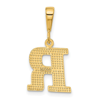 10k Textured Initial R Pendant