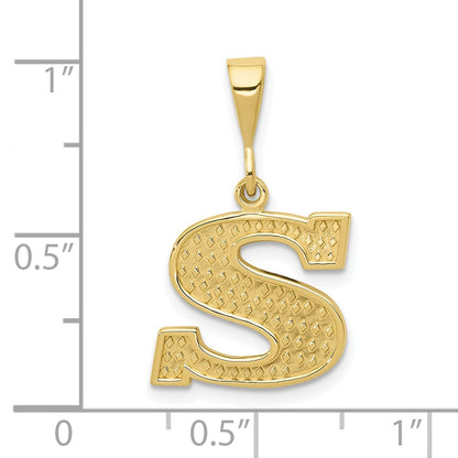 10k Textured Initial S Pendant