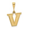10k Textured Initial V Pendant