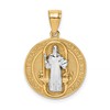 10K and White Rhodium San Benito Medal Pendant
