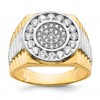 IB Goodman 10k and White Rhodium Mens CZ Halo Ring