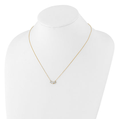 10K Polished 3-Stone CZ 18.5 inch Necklace