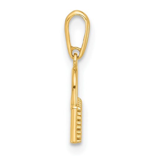 10K Polished CZ Padlock Charm