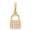 10K Polished CZ Padlock Charm