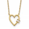 10K Polished CZ Heart 20 inch Necklace