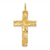10k Nugget Cross Pendant