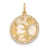 10K Polished CZ and Mother of Pearl Sun / Moon / Stars Charm