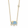 10K Polished CZ Enameled Elephant 18 inch Necklace