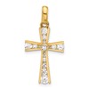 10K Polished CZ Latin Cross Pendant