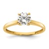 10K Polished 6.5mm Round Clear CZ Solitaire Ring