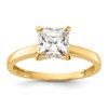 10K Polished 7.5mm Square Clear CZ Solitaire Ring
