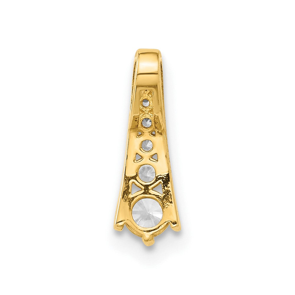 10K Polished Graduated CZ 6-Stone Fancy Chain Slide