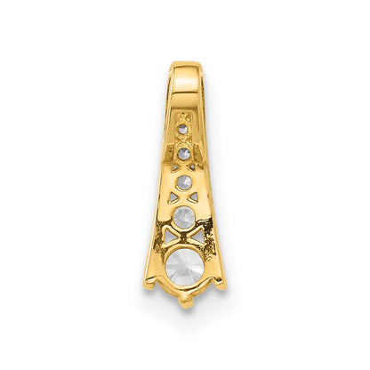 10K Polished Graduated CZ 6-Stone Fancy Chain Slide