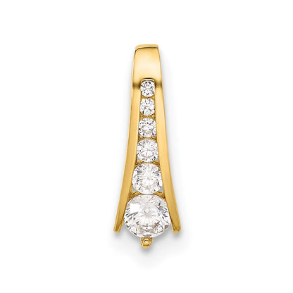 10K Polished Graduated CZ 6-Stone Fancy Chain Slide