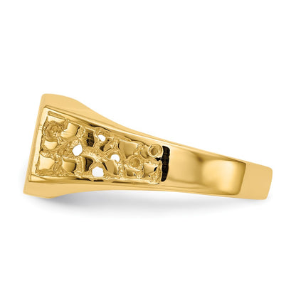 10k 9.0x10.5mm Octagon Nugget Open Back Mens Signet Ring
