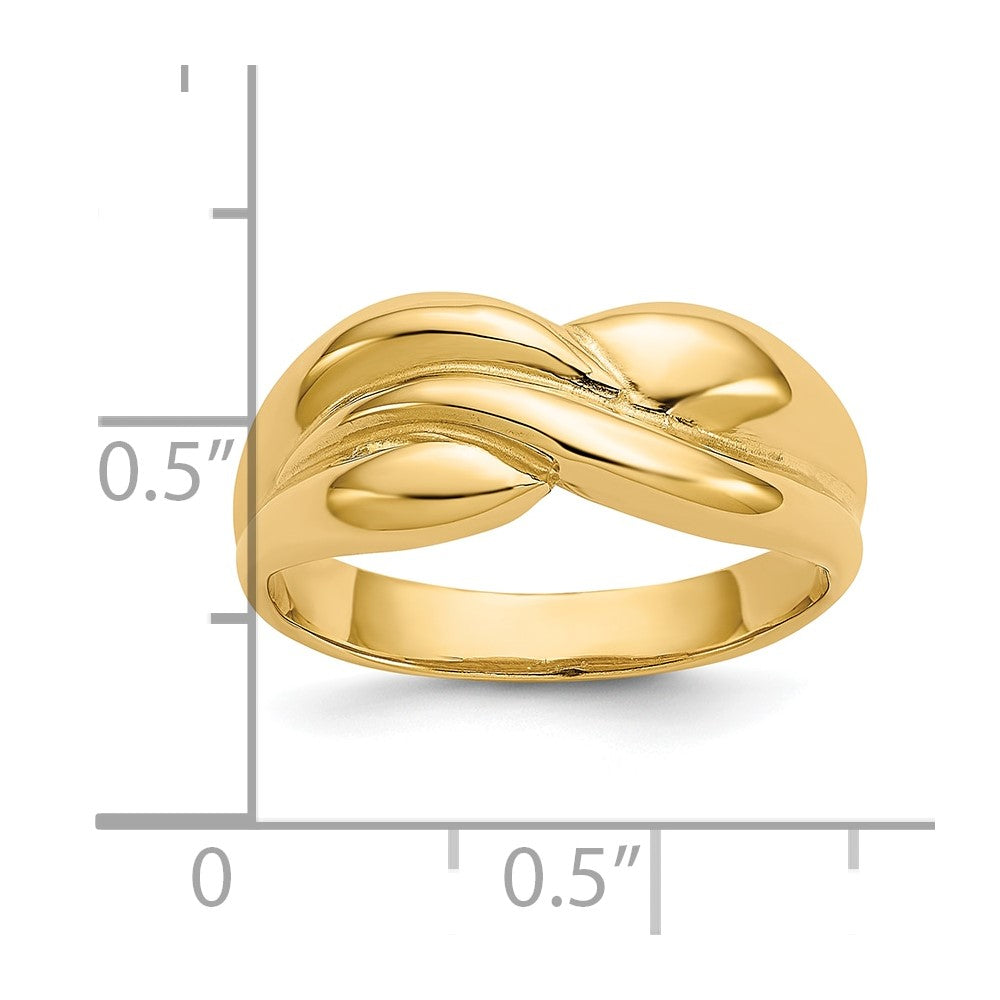 10k Polished Twisted Dome Ring