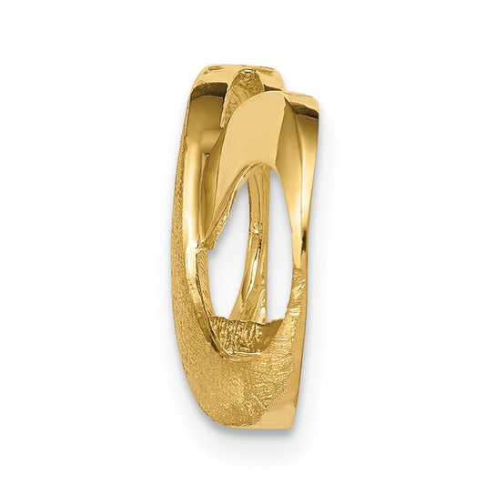 10K Fits up to 4mm Regular/5mm Fancy or Reversible Polished and Textured Infinity Omega Slide
