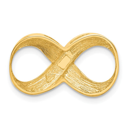 10K Fits up to 4mm Regular/5mm Fancy or Reversible Polished and Textured Infinity Omega Slide