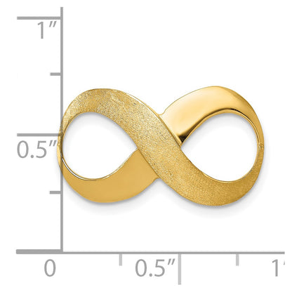 10K Fits up to 4mm Regular/5mm Fancy or Reversible Polished and Textured Infinity Omega Slide