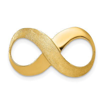 10K Fits up to 4mm Regular/5mm Fancy or Reversible Polished and Textured Infinity Omega Slide