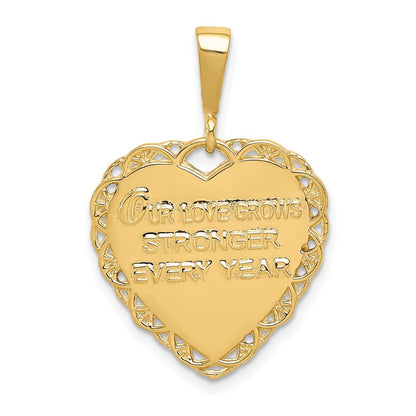 10k 50th Anniversary Heart Charm