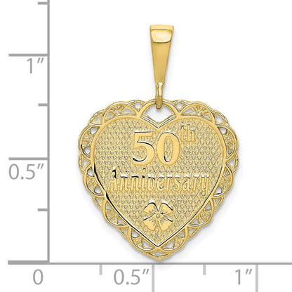 10k 50th Anniversary Heart Charm