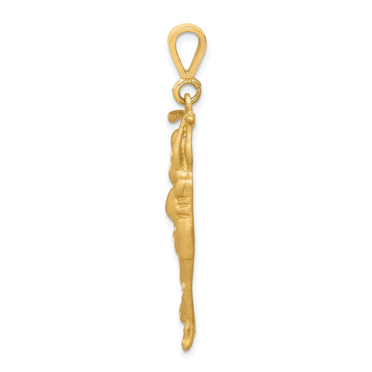 10K Satin Diamond-cut Female Golfer Charm