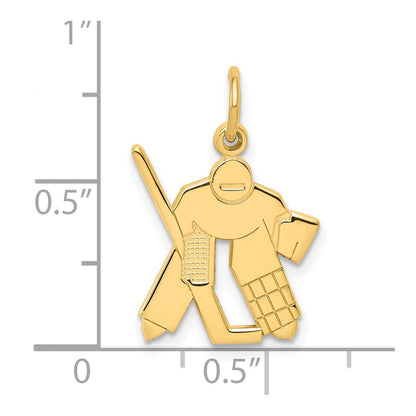 10K Hockey Goalie Charm