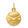 10K Satin Diamond-cut Baseball Charm