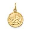 10k Polished Round Angel Charm