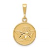10k Polished and Satin Round Raphael Angel Pendant