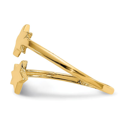 10k Double Star Toe Ring