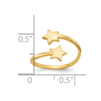 10k Double Star Toe Ring