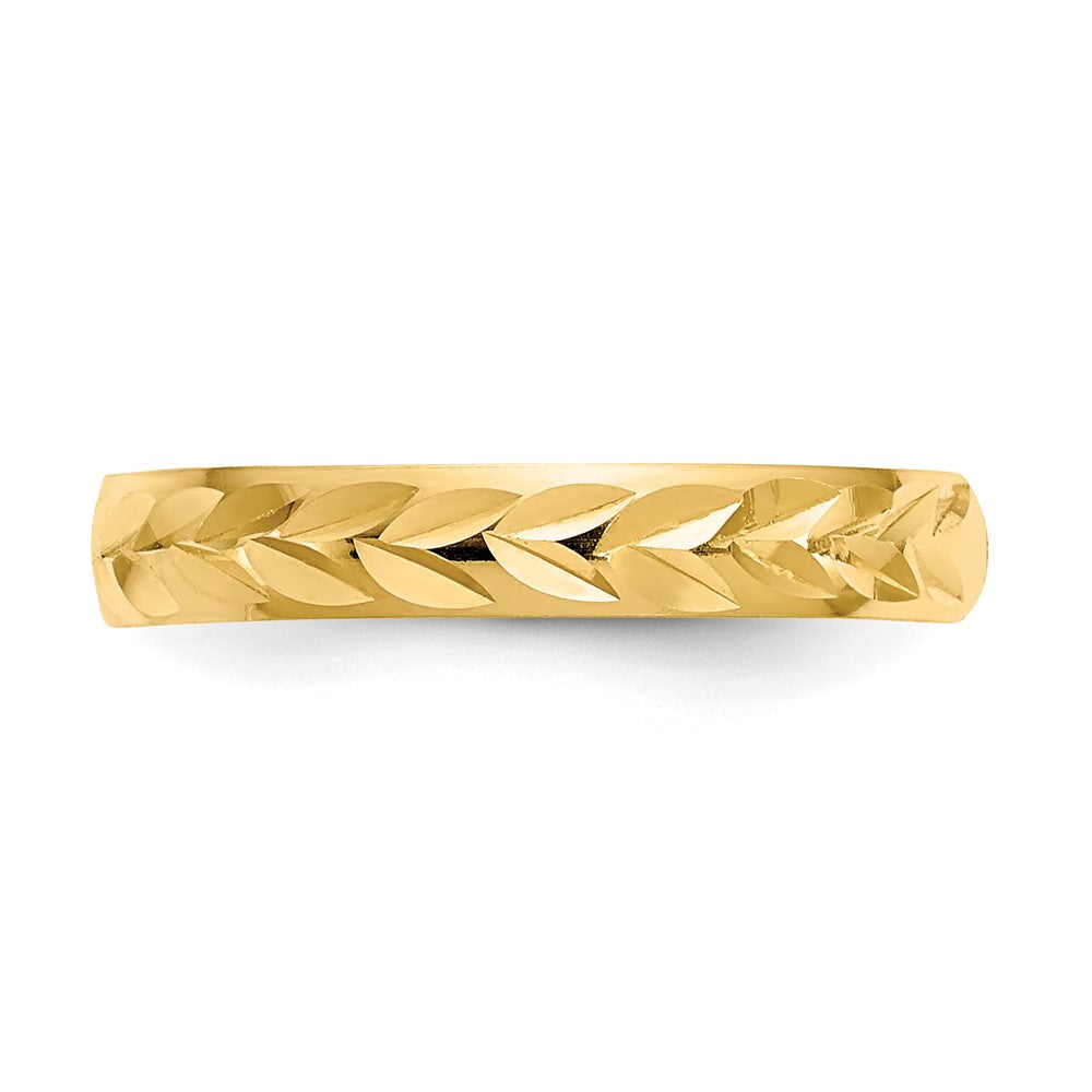 10K Diamond-Cut Chevron 2mm Toe Ring