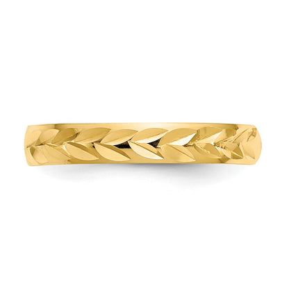 10K Diamond-Cut Chevron 2mm Toe Ring