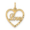10K Polished LOVE in Heart Pendant