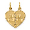 10K BEST FRIEND 2-Piece Break-Apart Heart Charm