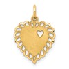 10k Scalloped Border with Tiny Heart Cut-out Heart Charm