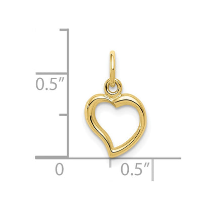 10K Polished Cut-out Heart Pendant