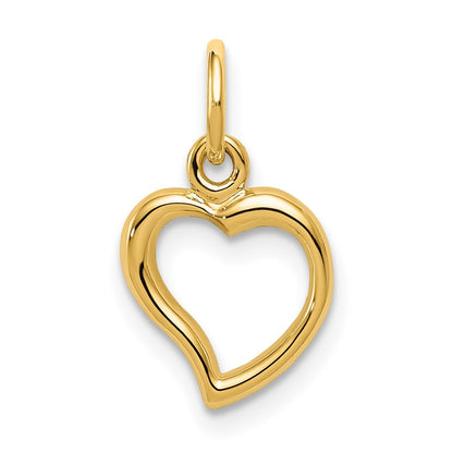 10K Polished Cut-out Heart Pendant