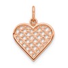 10k Rose Gold Basketweave Heart Charm