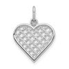 10k White Gold Basketweave Heart Charm